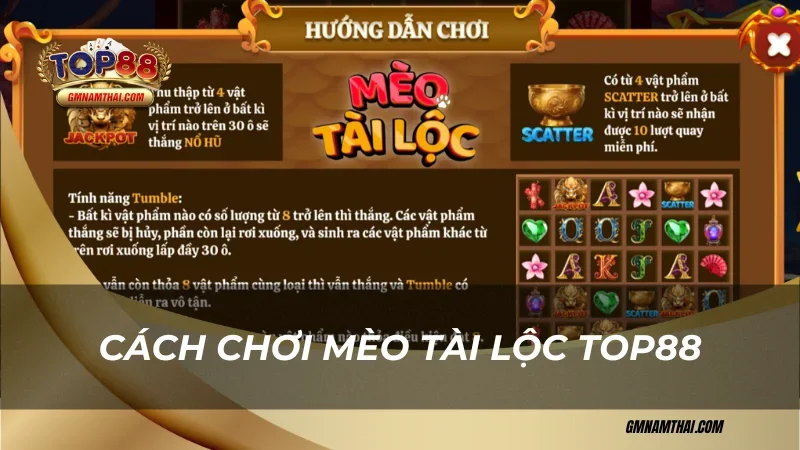 Cách chơi Mèo Tài Lộc Top88